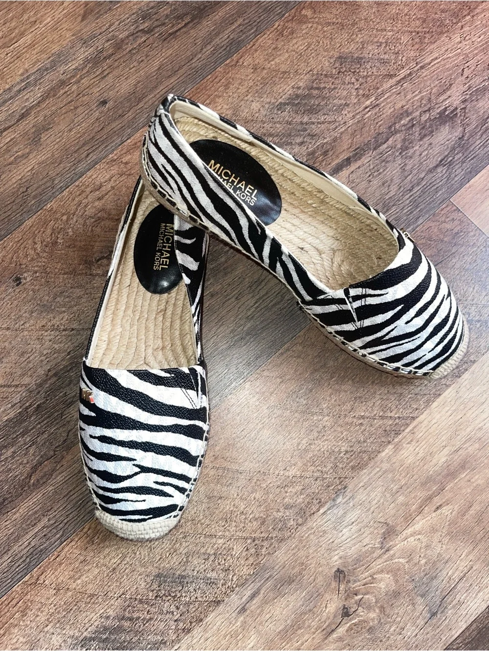 MICHAEL  Kors Zebra-Print Espadrilles - Black & White